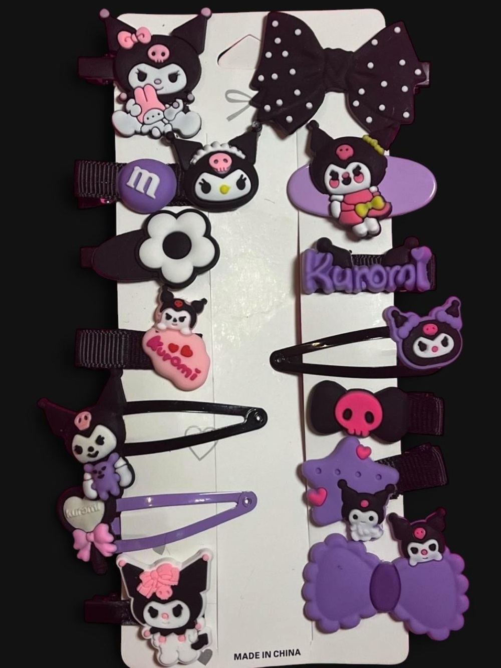 14 PC Kuromi Hair Clip Set, Sanrio Hair Accessories